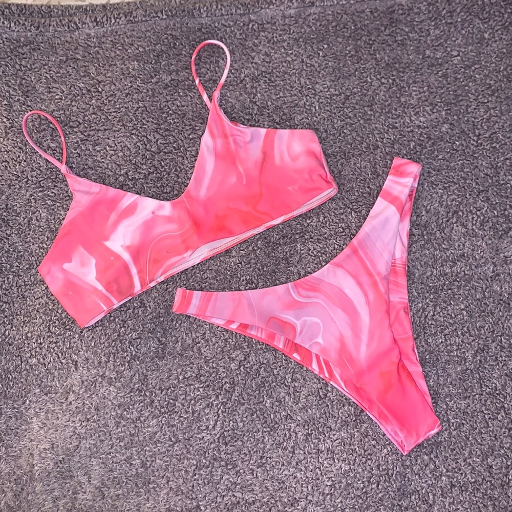 Pink Tie Dye Bathing Suit